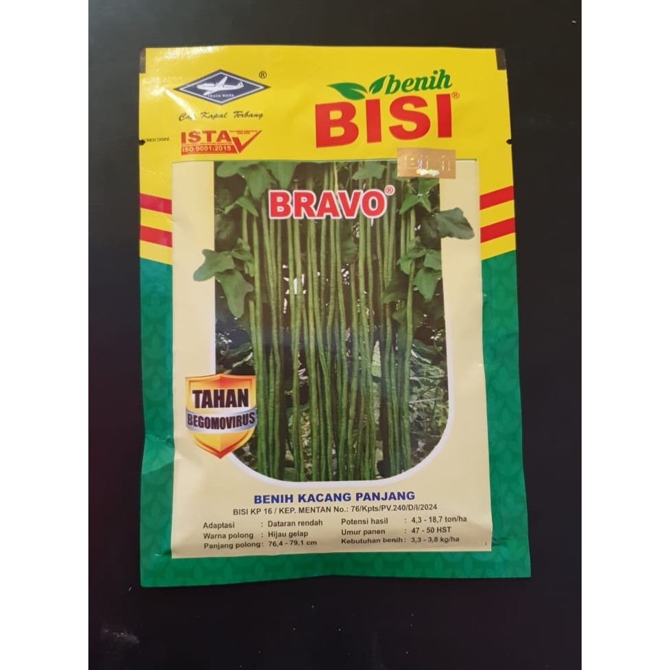 Benih Kacang Panjang Bravo 50gr Kapal Terbang Kualitas Baik