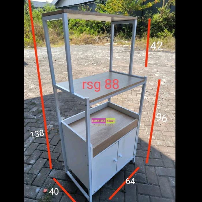 Bless rak serbaguna RSG 88, rak buku, rak dapur, rak besi, rak susun 3, rak laci, rak rice cooker ra