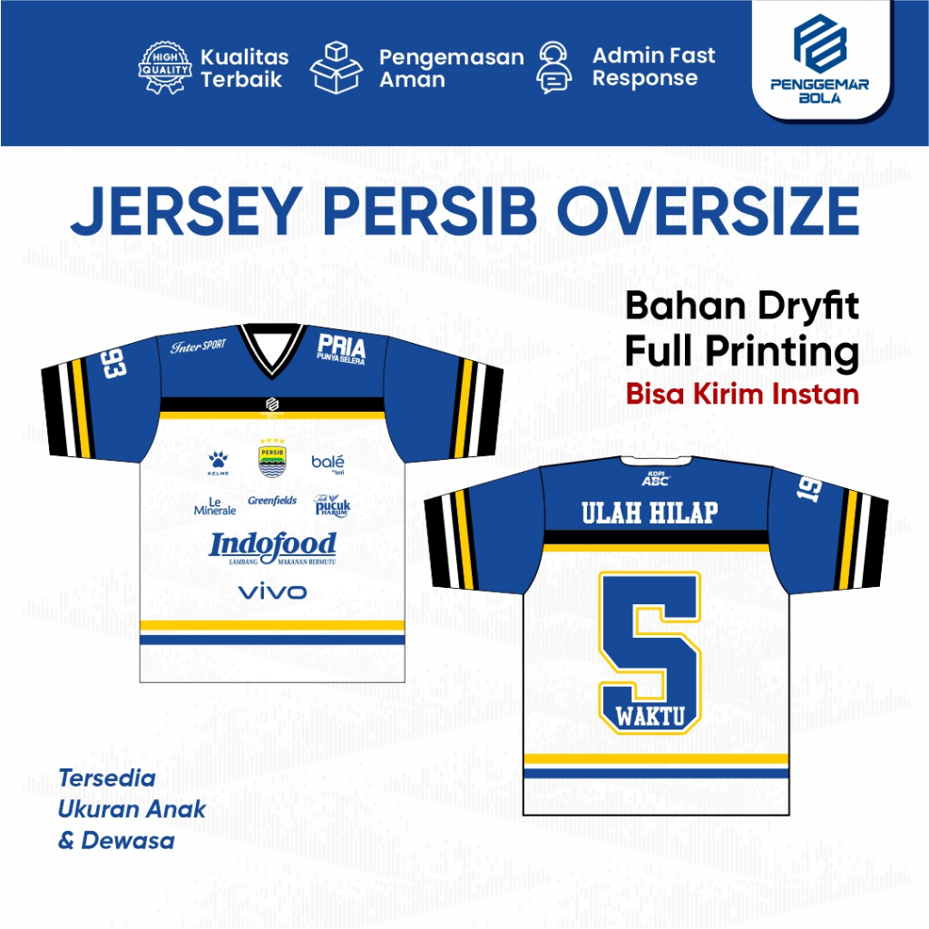 JERSEY PERSIB / OVERSIZE / VARSITY / JERSEY / BAJU PERSIB