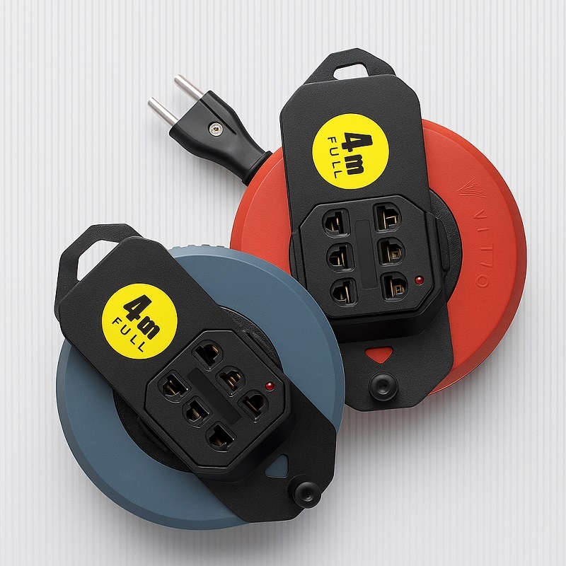 Terbaru Kabel Roll 4 Meter Gulungan Mini Box Stop Kontak Olor Cable Travelling Portable 3 Lubang