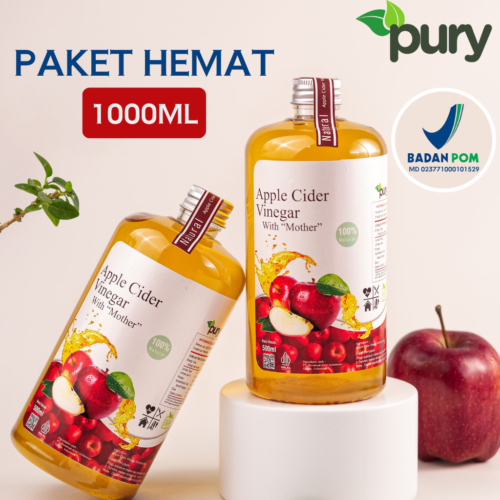 Pury Paket Hemat Cuka Apel 500ml Cuka Apel 500ml