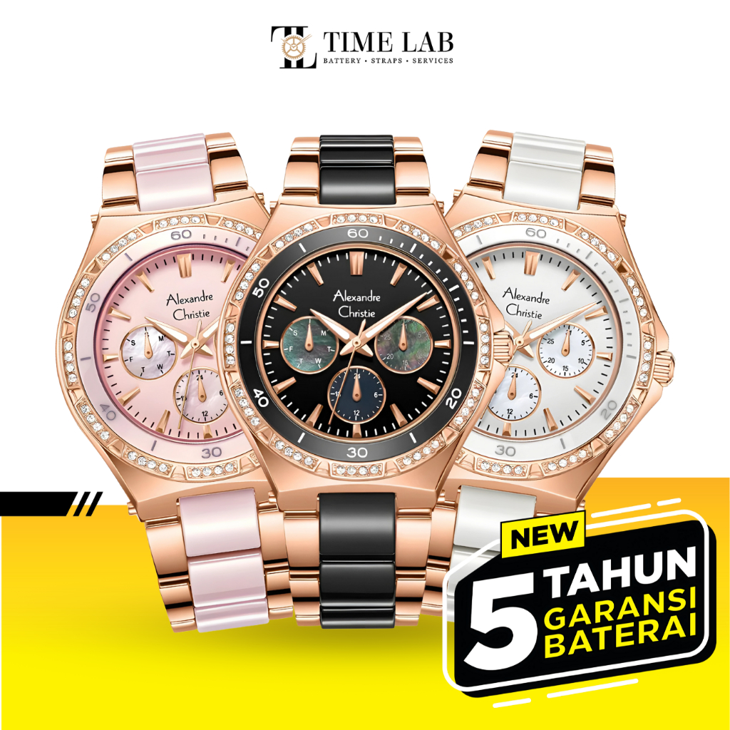 JAM TANGAN WANITA ALEXANDRE CHRISTIE AC2294 / AC 2294 STAINLESS STEEL CERAMIC ORIGINAL
