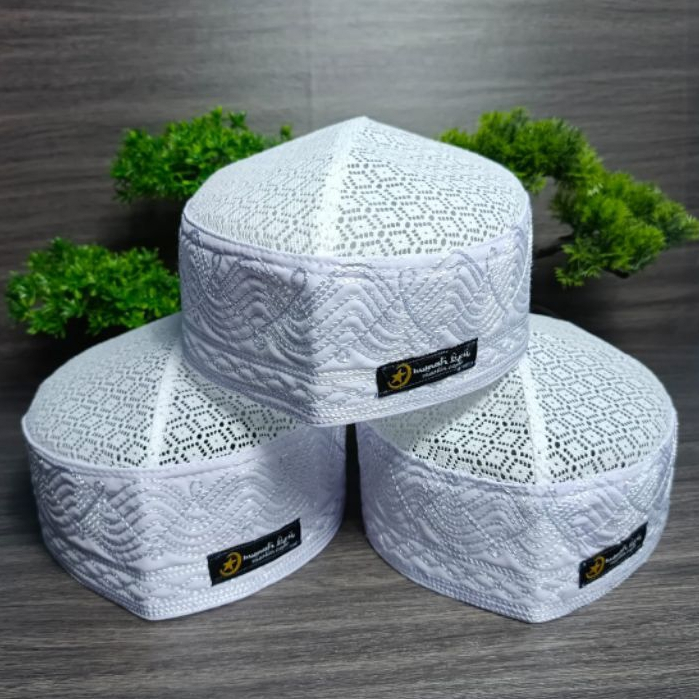 ( GROSIR ISI 10 PCS ) PECI SONGKOK KOPIAH MADINAH JARING| PECI JARING MADINAH PUTIH || PECI JARING