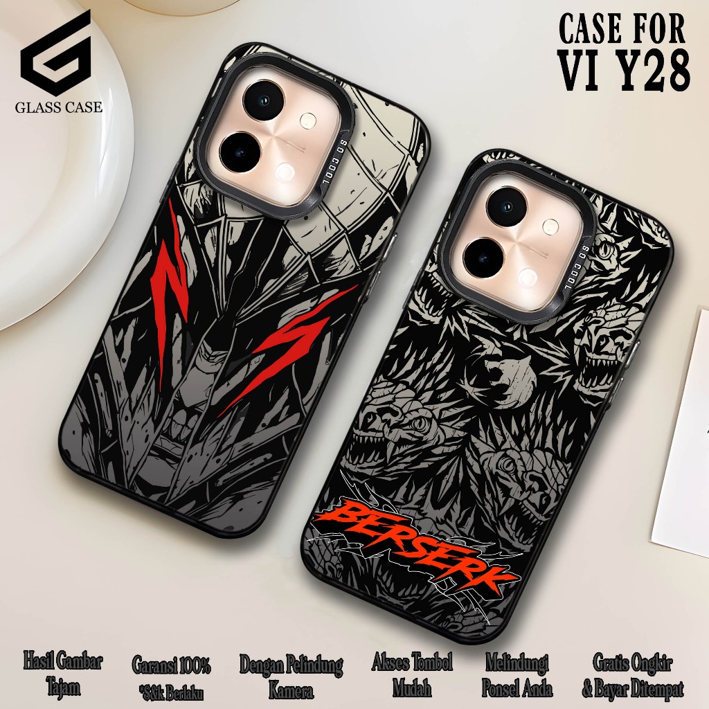 CASE VIVO Y28  SOFTCASE HYBRID IMD PLATE HOLOGRAM PREMIUM SO COOL ( BERSERK NEW ) Casing Glossy