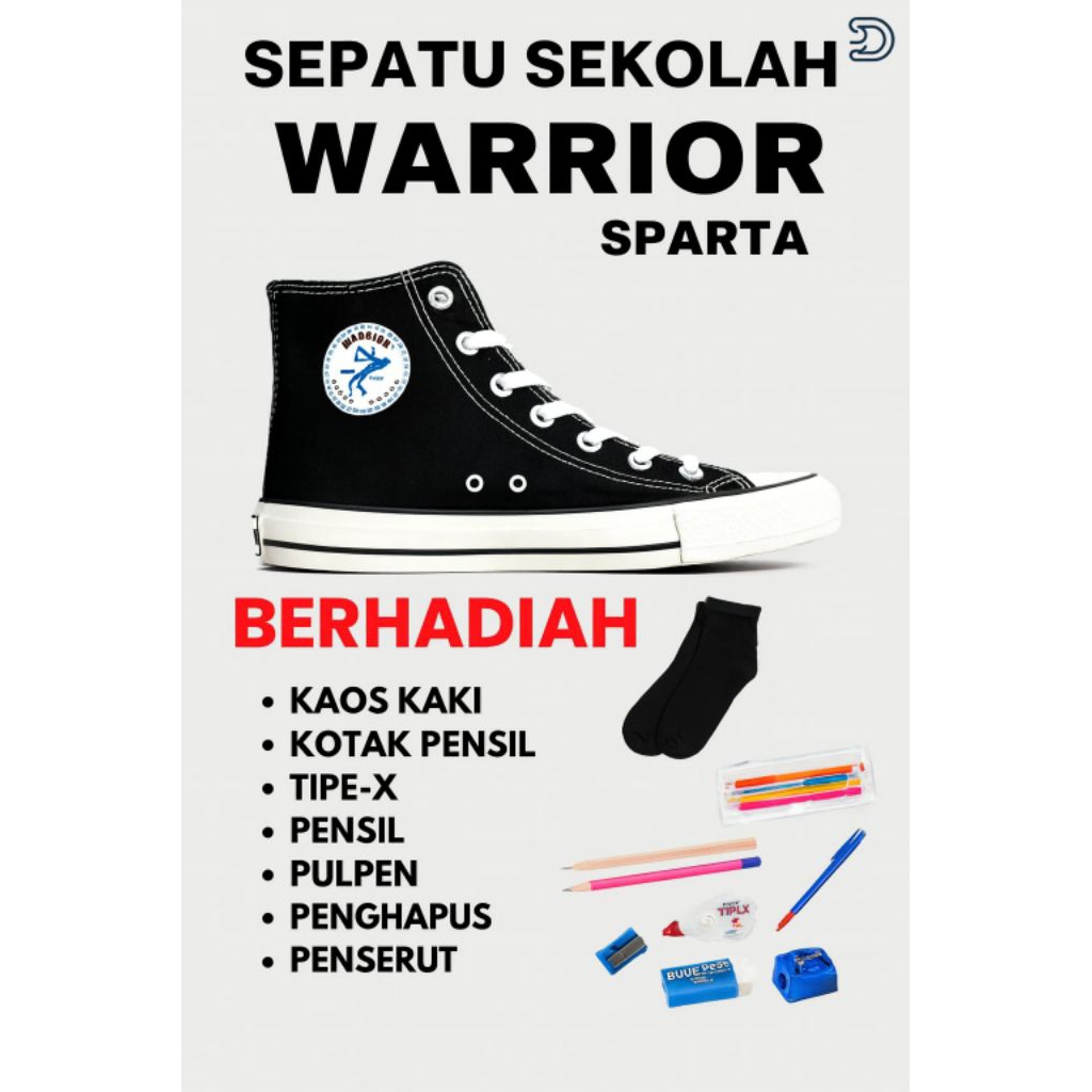 SEPATU SEKOLAH ANAK WARRIOR SPARTA BANYAK HADIAHNYA
