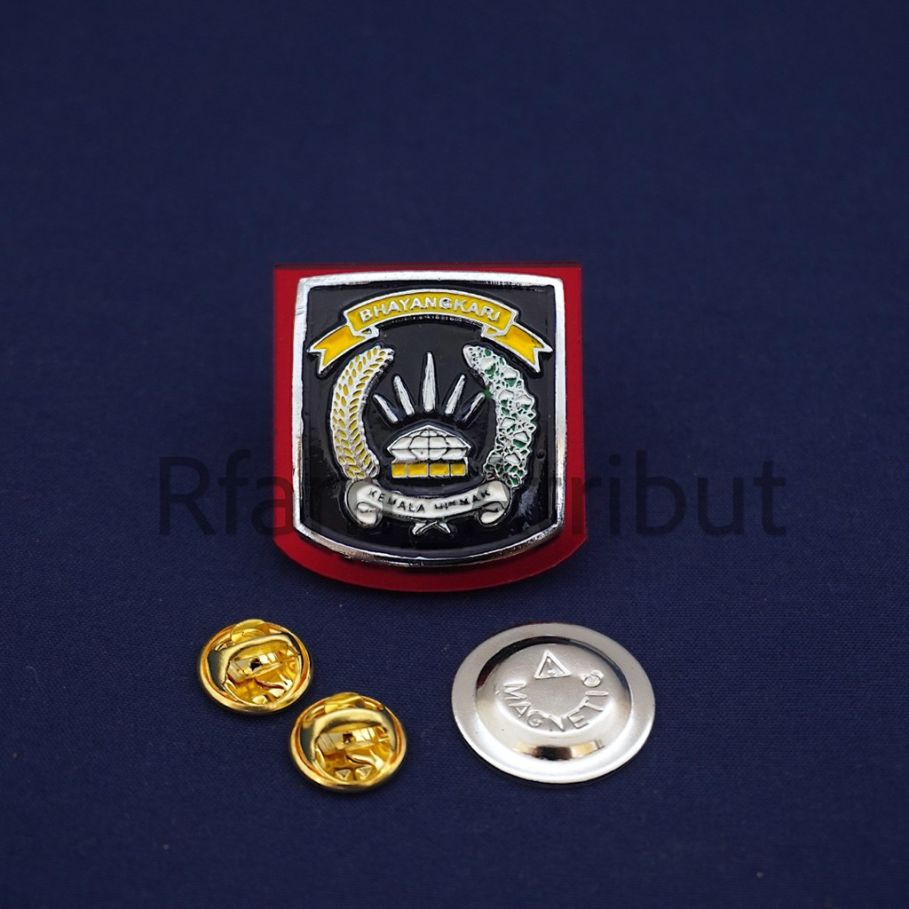Pin Brevet Brivet Bhayangkari Polri Premium Timbul Magnet Tebal