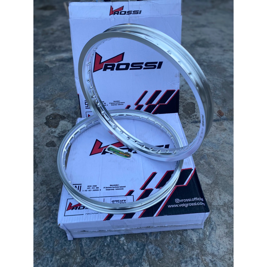 Velg ROSSI WM Shape Silver Glossy Ring 17 Ukuran 140 160 185 Satu Set & Bijian