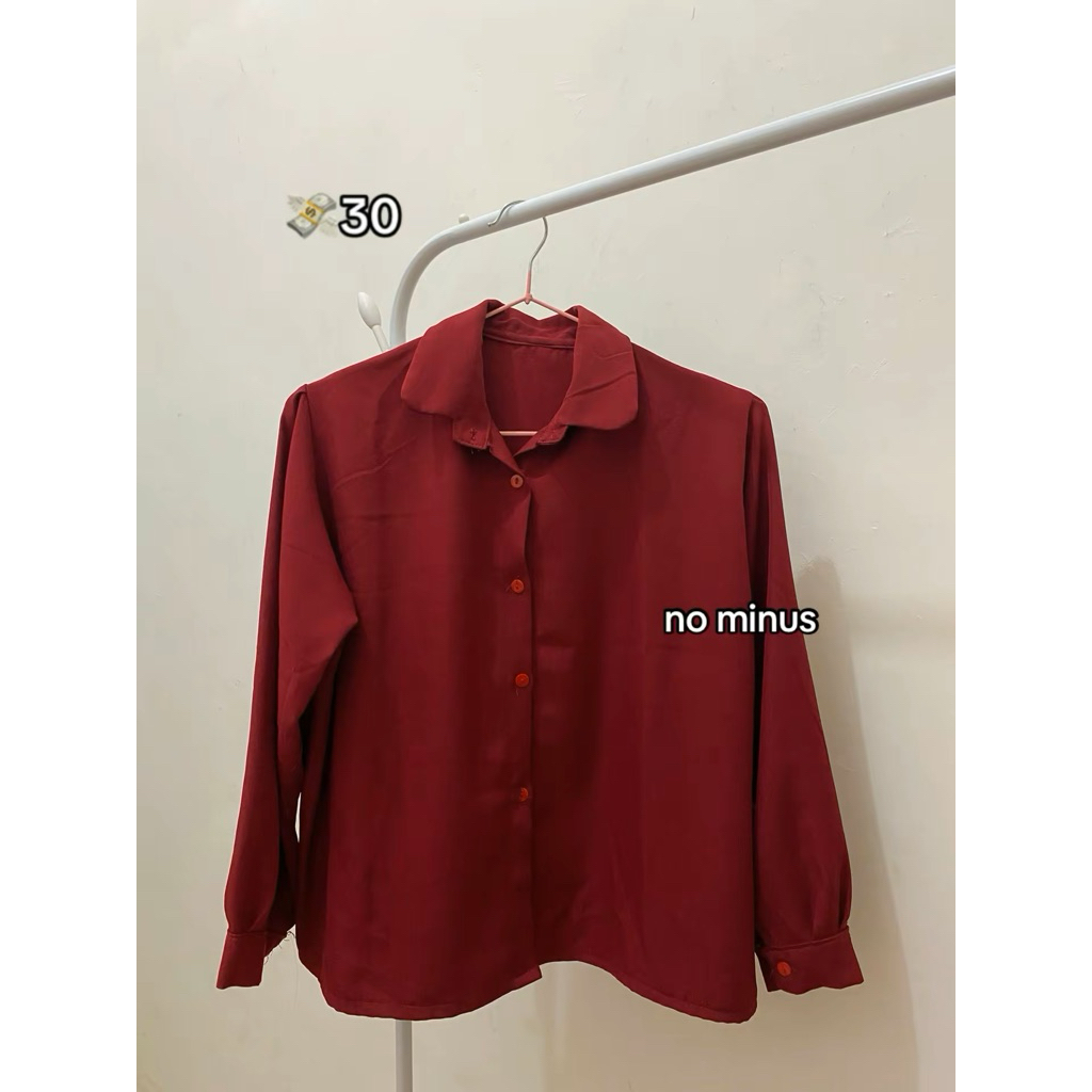 blouse wanita maroon
