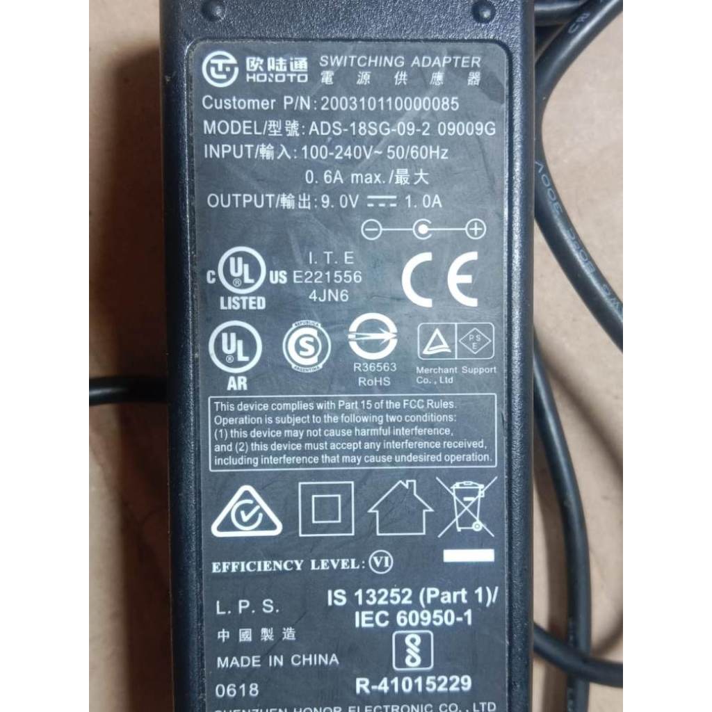 BEKAS ORI Adaptor ADS-18SG-09-2 09009G 9.0V 1A 9V 1A  Adapter Jack besar 5.5mm 2.5mm MESIN EDC