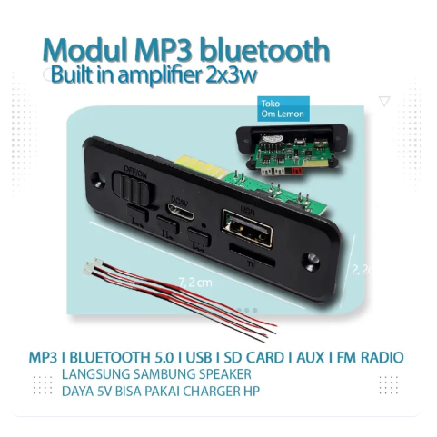 Modul MP3 bluetooth FM radio 102 ampli 2x3watt