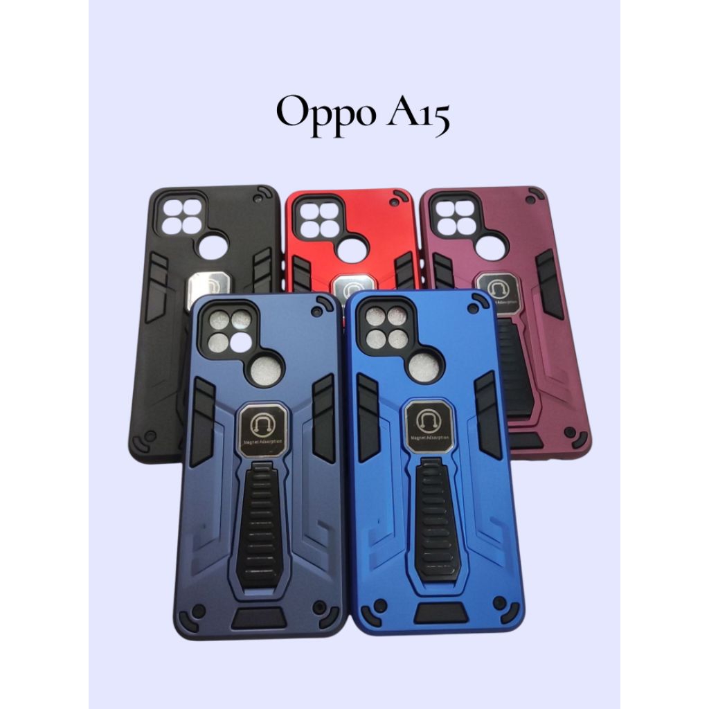 Case Robot For Oppo A15 / A15S Transformer Futuristic Compatible Stand Holder Magnetic