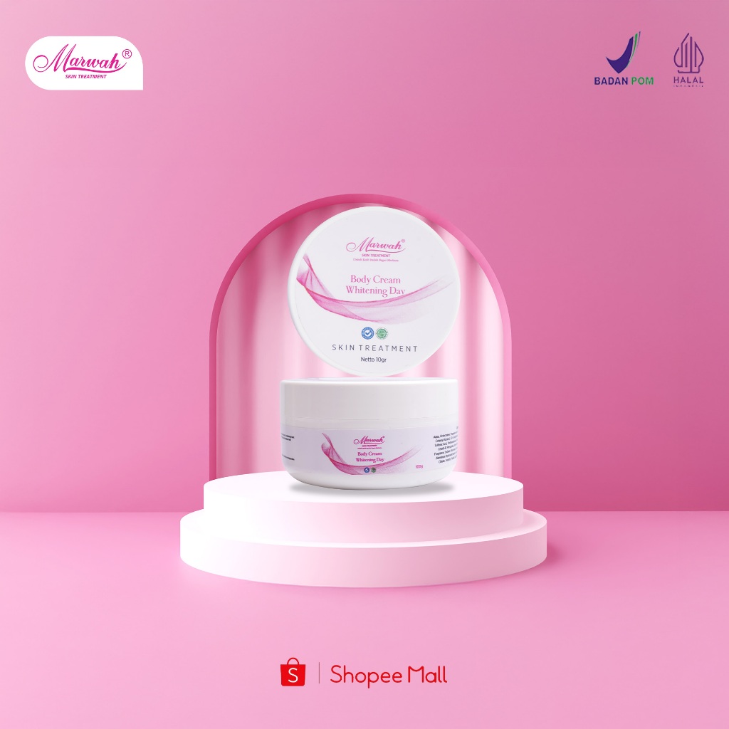 Marwah Skin Treatment Body Cream Whitening Day & Night Original Krim Pelembab Pemutih Kulit Tubuh Ku