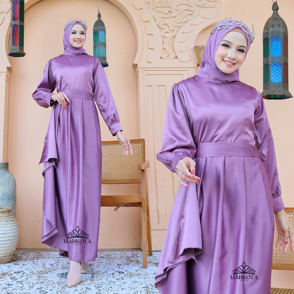OOTD KONDANGAN SATIN SILK | WEDDING DRESS YEZZI BAJU KONDANGAN MODEL KOREAN STYLE GAMIS KONDANGAN LE