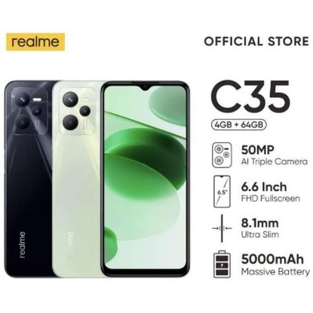 HP REALME C35 4/64 GB - RELMI C 35 RAM 4GB ROM 64GB GARANSI RESMI