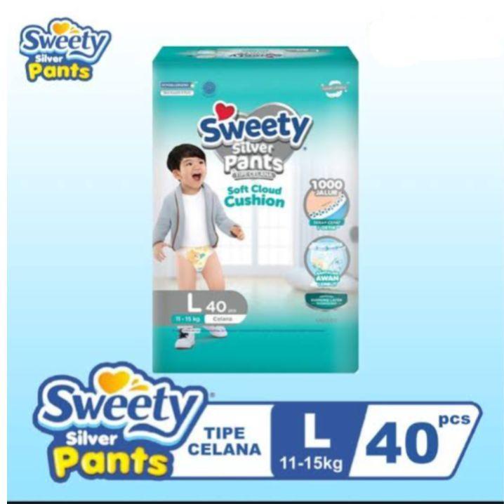 Sweety Silver Cloud Soft Pants L40 Pampers Sekali Pakai Tipe Celana Promo Diskon Grosir Ecer