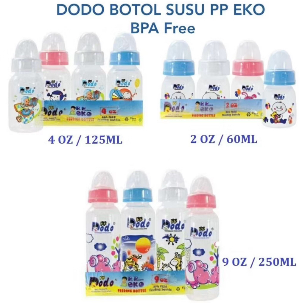 Botol Susu DODO PAHE 2oz 60ml - Botol Susu DODO PAHE 4oz 125ml - Botol Susu DODO PAHE 8oz 250ml - Bo