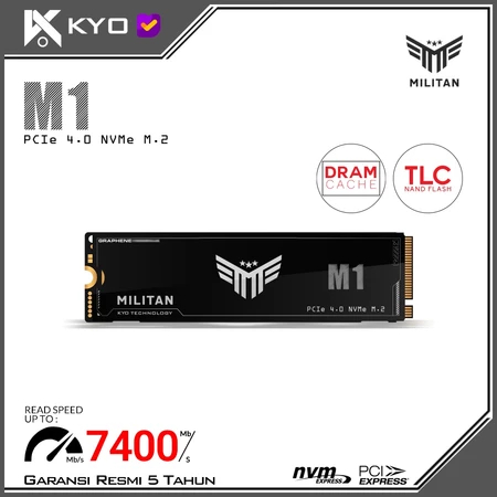 Militan M1 PCIe 4.0 DRAM Cache TLC Nand 4TB DRAM Cache TLC Nand SSD Militan Gen4 x4 Read 7400 Mb/s