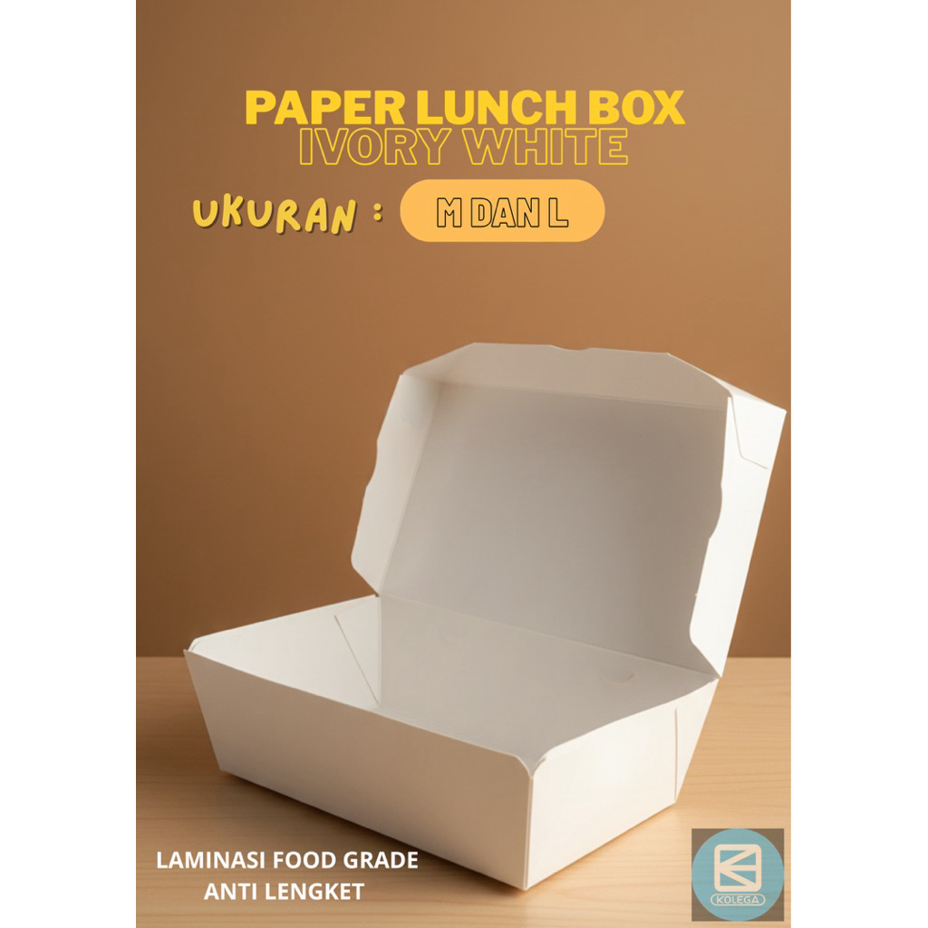 Sablon Paper LunchBox , Kotak Makan, Paper Lunch Box Laminasi Food Grade
