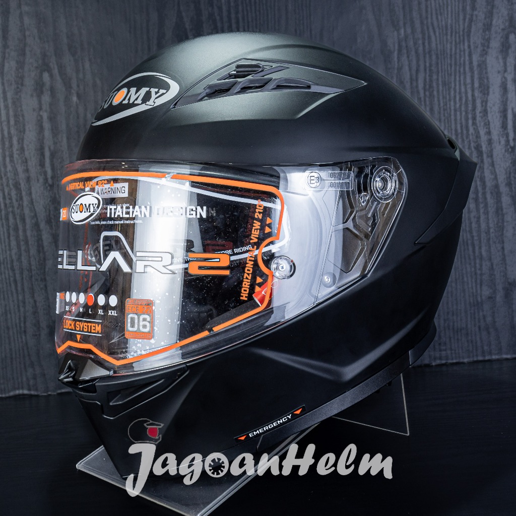 HELM SUOMY STELLAR 2 SOLID | MATT BLACK | FULL FACE DOUBLE VISOR
