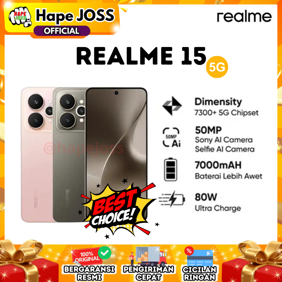 Realme 15 5G 12/256GB NFC Garansi Resmi