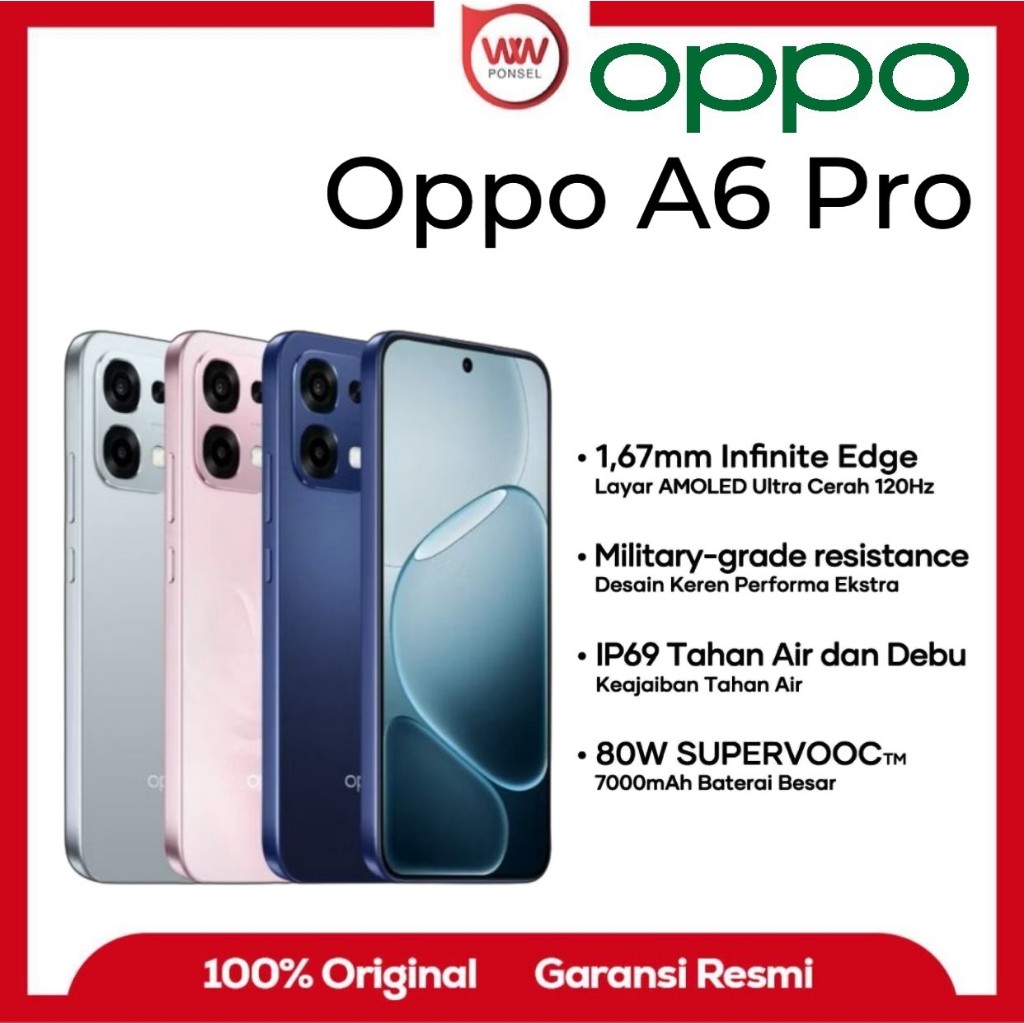 Hp Oppo A6 Pro Ram 8GB Internal 128GB Garansi Resmi