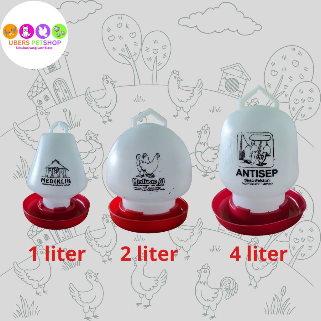 Tempat Minum Ayam 1Liter, 2Liter, 4Liter MEDION - Wadah Minum Ayam MEDION Anti Lengket