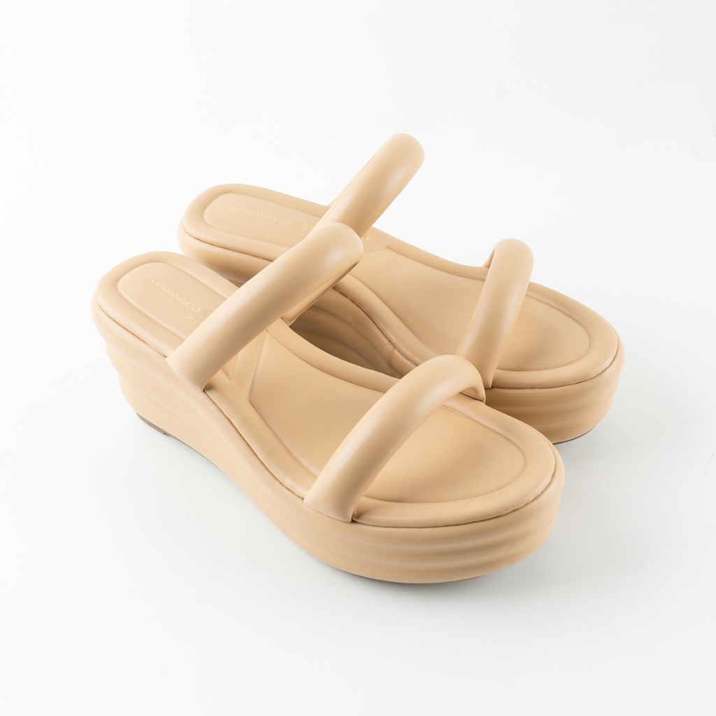 URBAN&CO Yesie Essentials Sandal Wedges Sendal Casual Wanita Kekinian