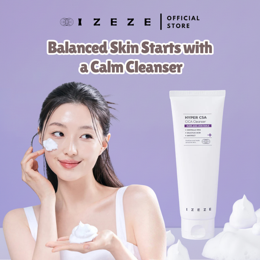 IZEZE Hyper CSA Cica Cleanser 150ml - Pembersih Wajah Soothing untuk Kulit Sensitif dan Berjerawat