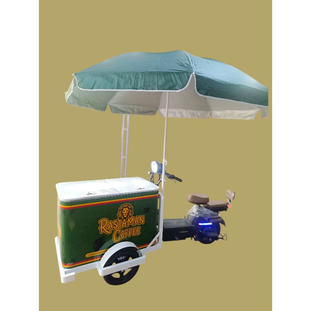 gerobak sepeda listrik minuman copi keliling bisa custem