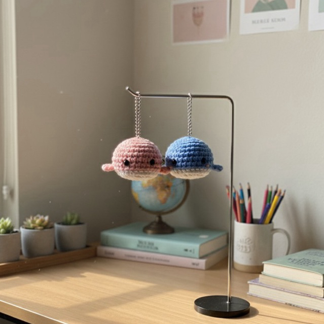 Ganci paus biru lucu dan menggemaskan terbaru