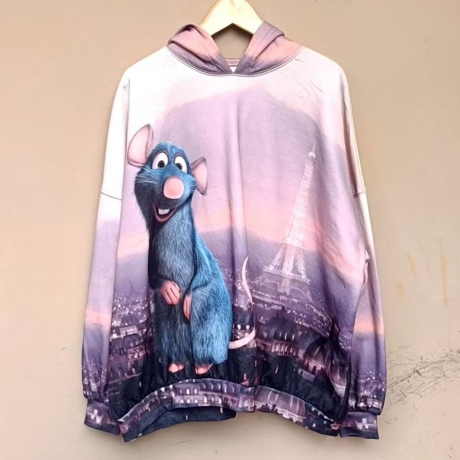Hoodie bershka x disney ratatouille 3d oversize rare item