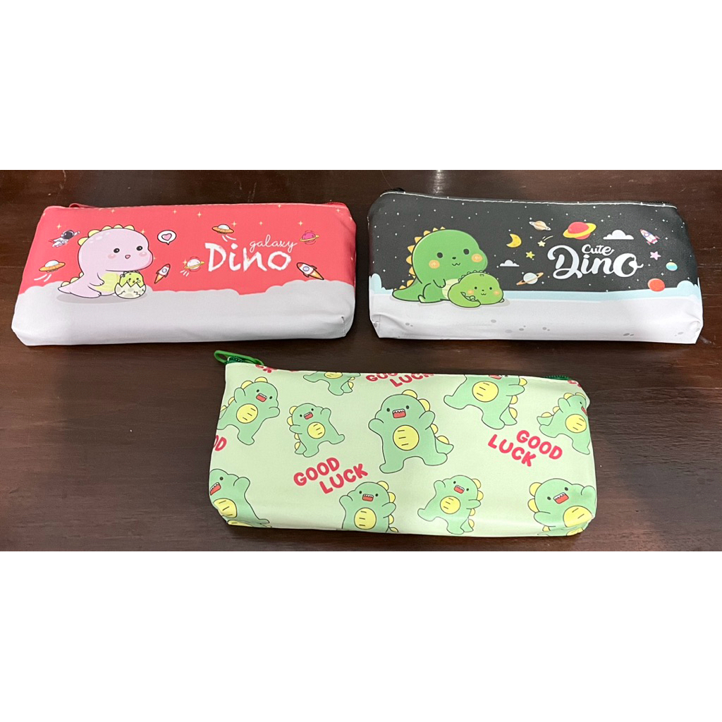 tempat pensil karakter dino tempat pensil dompet lucu