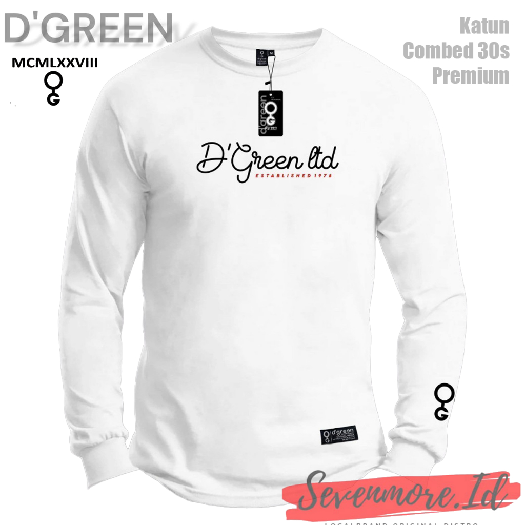D`GREEN Tshirt Lengan Panjang Original Pria Wanita Motif SIMPEL TEKS/Kaos Greenlight Original/ Baju 