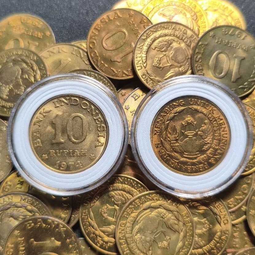 Koleksi Koin Kuno Indonesia 10 Rupiah Tahun 1974