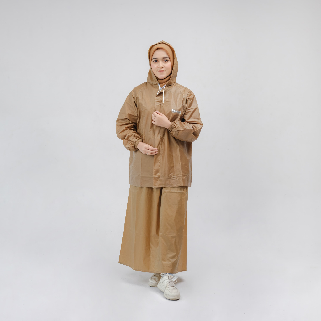 Jas Hujan Wanita Rok Mantel Hujan Setelan Baju Dan Rok Dewasa By Pamor Mocca