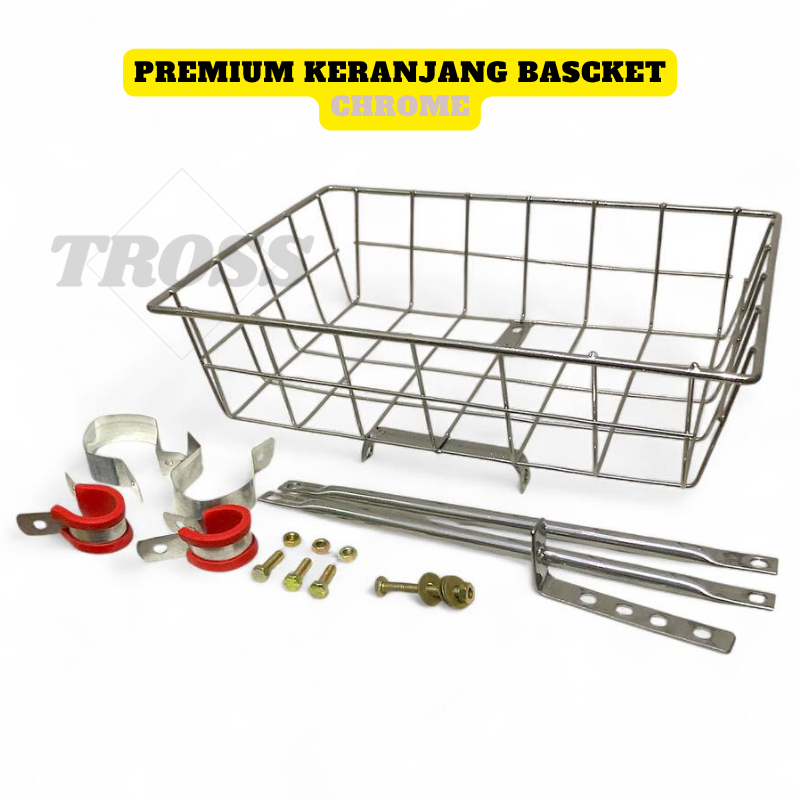 TROSS Premium Keranjang Sepeda Chrome Model Klem Fork Universal Federal Mtb Sepeda Gunung Seli Mini