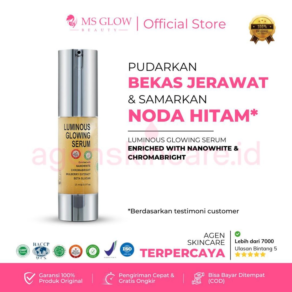 Serum Luminous /serum mencerahkan kulit/ serum untuk flek hitam ringan Ms Glow