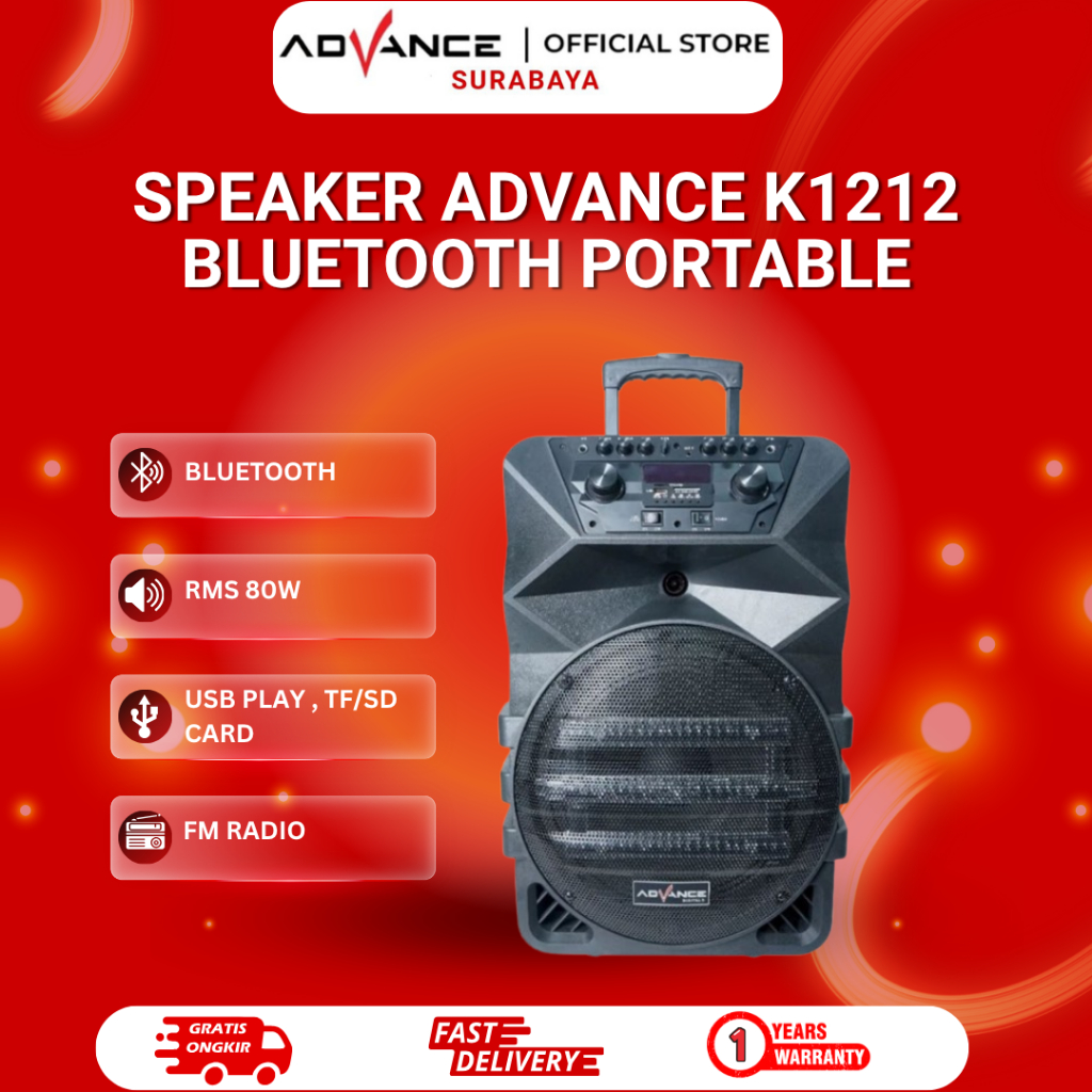 Speaker Advance K1212 Bluetooth Portable