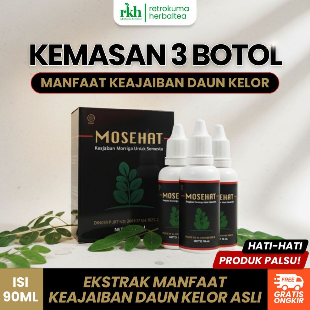 Paket 3 Botol Mosehat Herbal Original 30ml Obat Prostat Ampuh & Kanker Prostat Tanpa Operasi