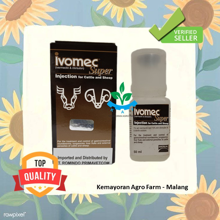 Ivomec Super 50 ml Ori ROMINDO Injeksi Ivermectin EFEKTIF dan CEPAT membasmi endoparasit dan ektopar