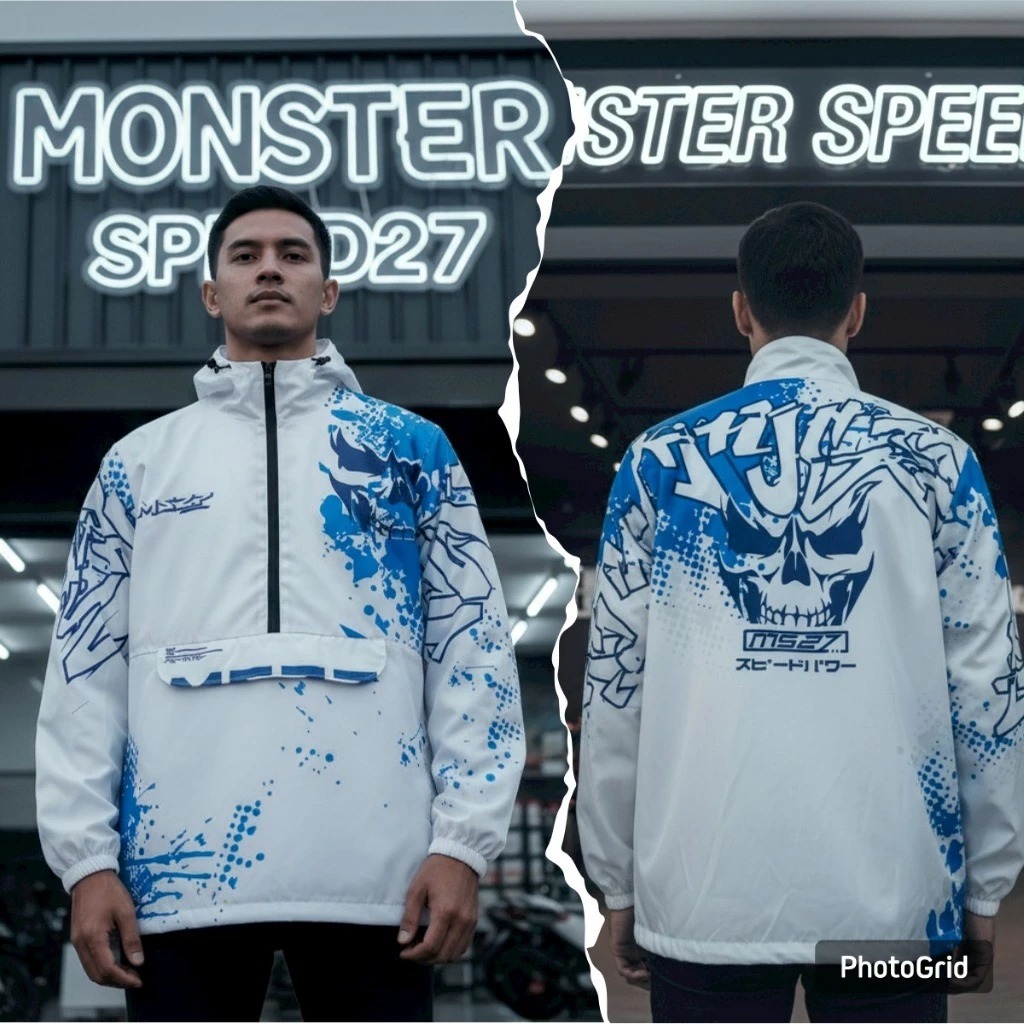MONSTER SPEED27 Jaket Coule Pria Wanita Bahan Parasut Anti Air