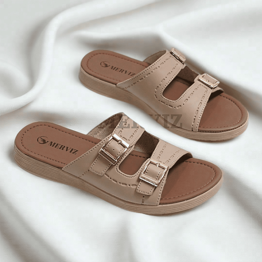 Sandal Wanita Selop Gesper Terbaru Sendal Wedges Japit Casual Mz112
