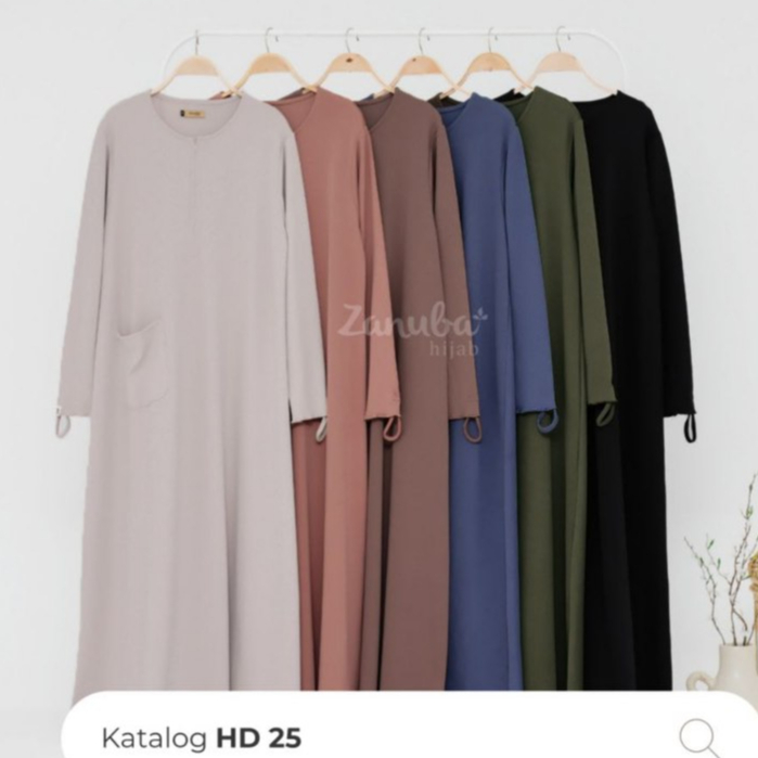 Gamis Zanuba Terbaru gamis Polos Gamis HD 25 gamis bahan kaos knit Premium zanuba hijab official