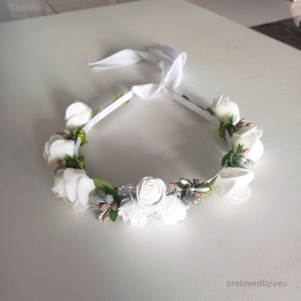 [preloved] flower crown bando bunga putih