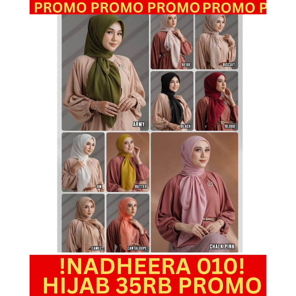 [HIJAB PROMO] NADHEERA SQUARE N010 VOAL PREMIUM HIJAB SEGI EMPAT//ALL WARNA PROMO // TERBARU 2025 AG