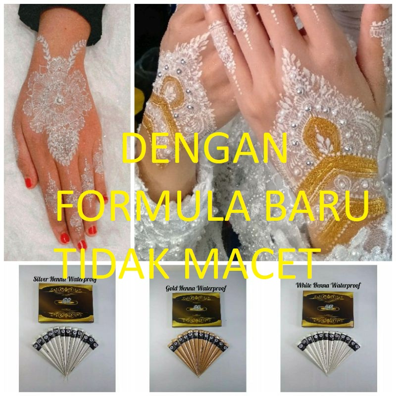 HENNA WHITE WATERPROOF PUTIH BODY PAINTING  ECER