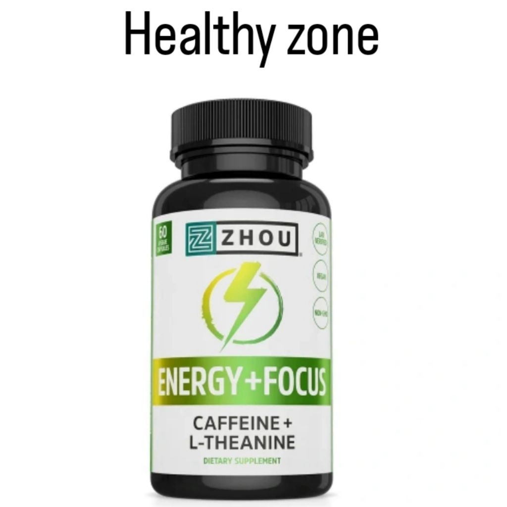 Zhou Energy + Focus - L
Theanine Caffeine Caffeine Boost for Adults, Men & Women, Slow Extended Rele