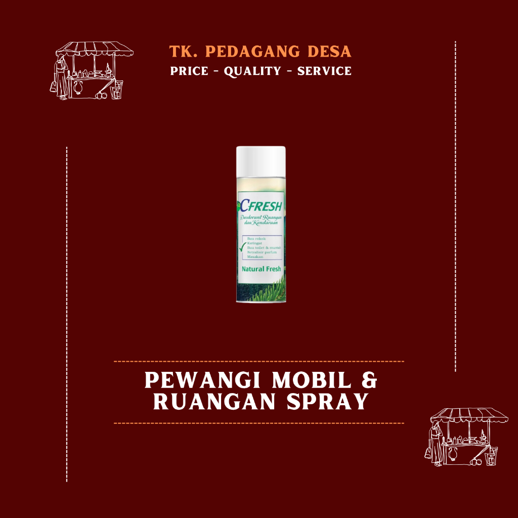 (Natural Fresh) Parfum Mobil dan Ruangan, Pewangi Mobil 250 ml C-FRESH