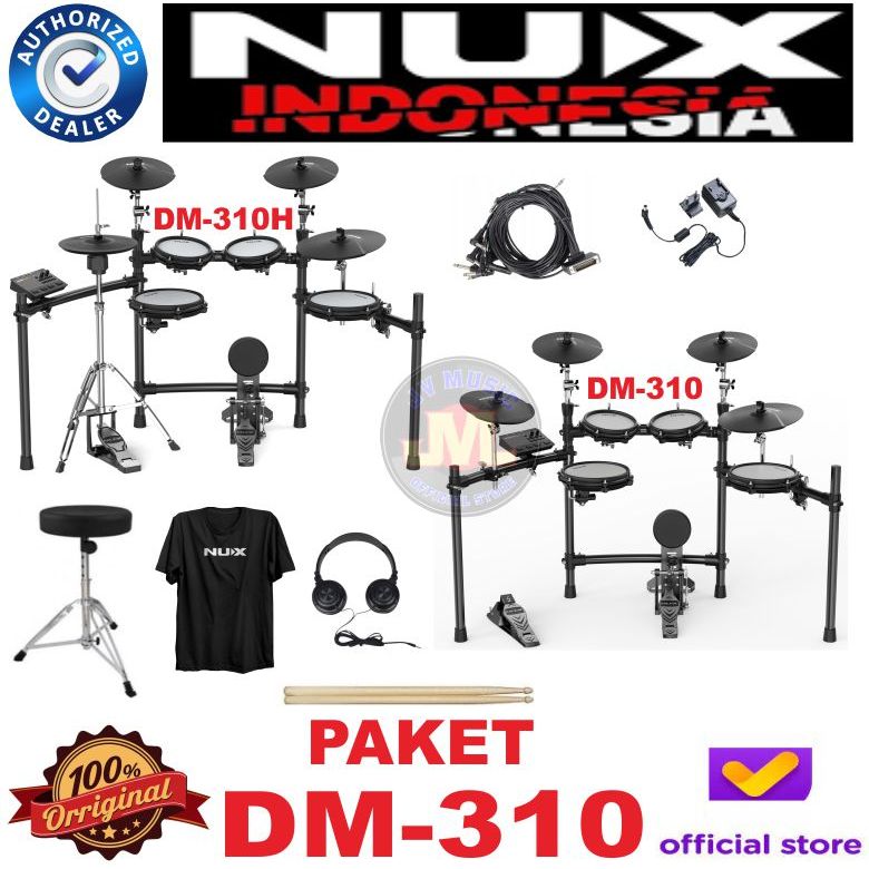 Nux DM310  / DM310H Digital Drum Elektrik Set Nux DM-310 / DM-310H Elektrik Drum Set Paket