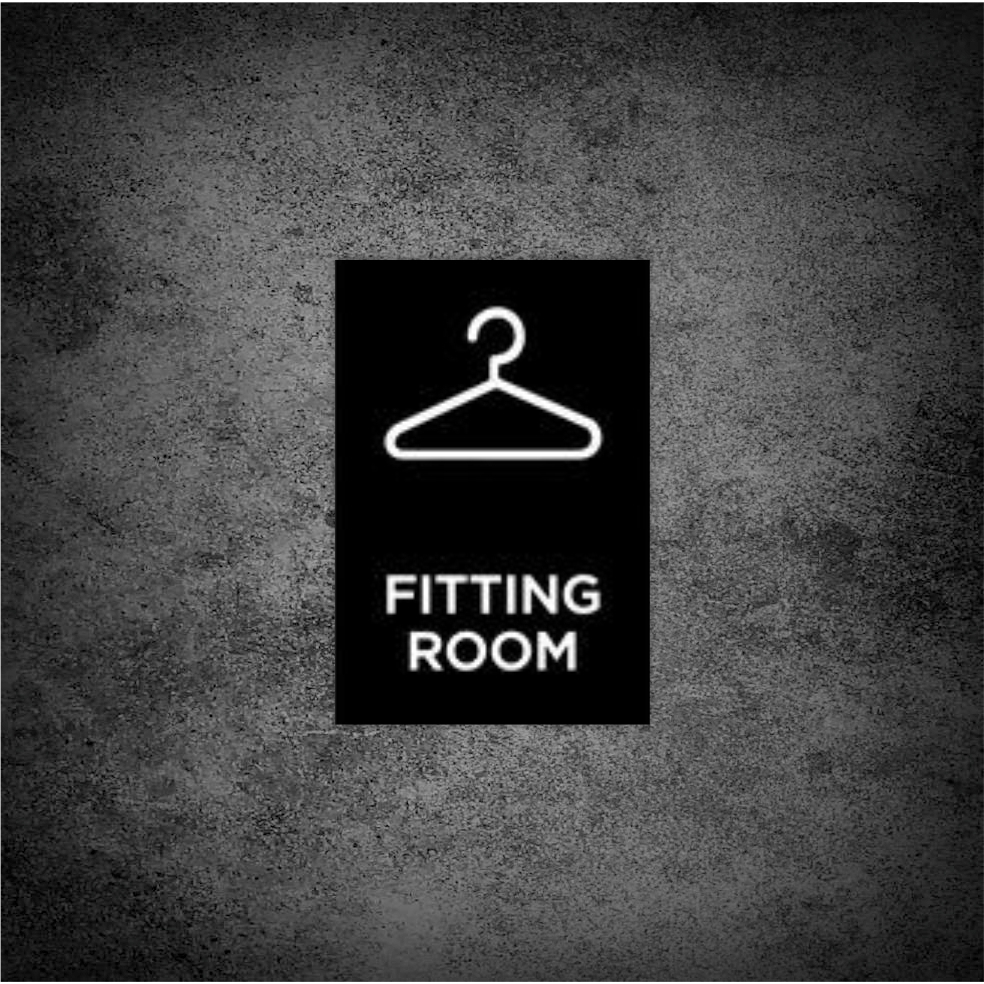 fitting room sign ruang fitting